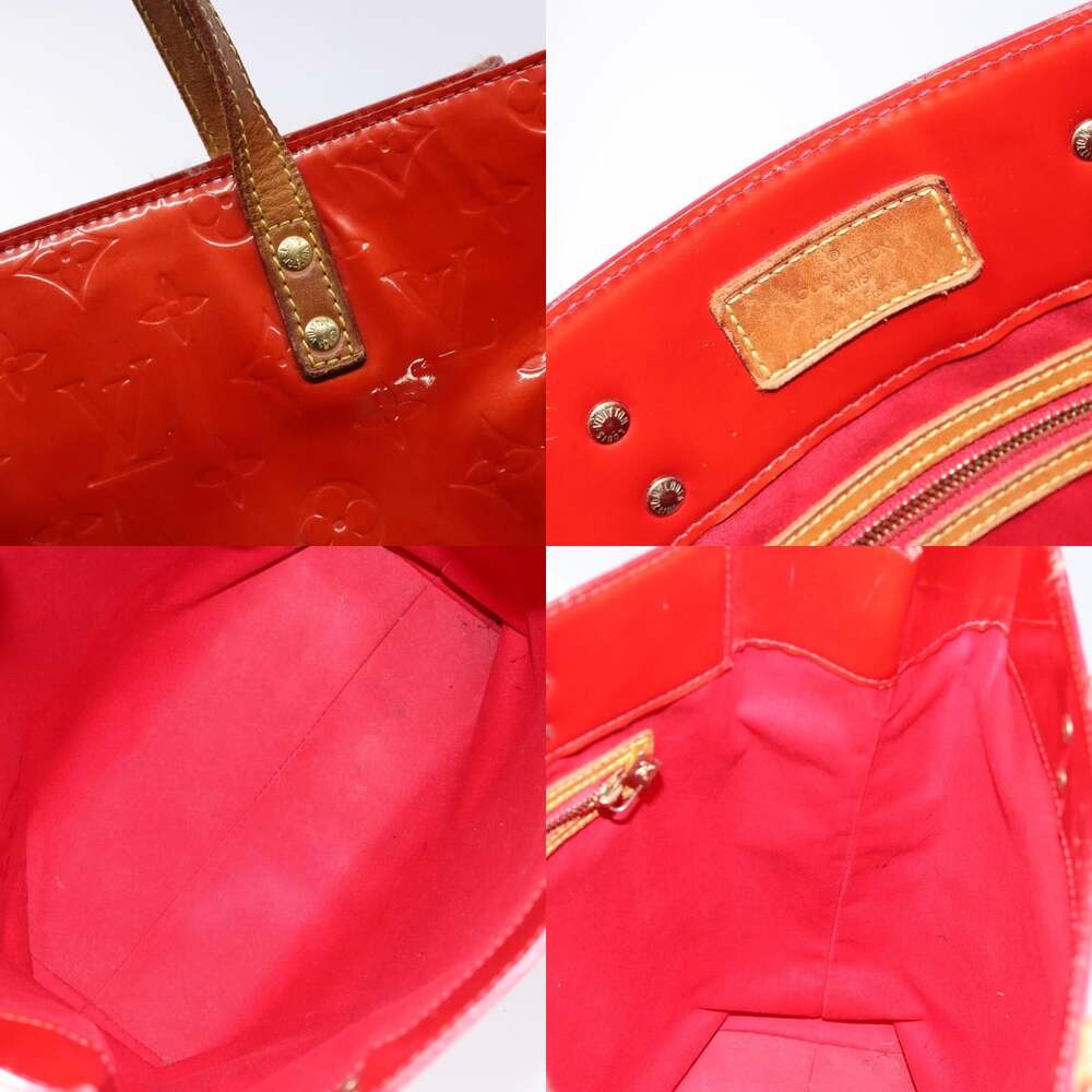 LOUIS VUITTON Monogram Vernis Reade MM Hand Bag Red Rouge M91086 - Picture 11 of 12